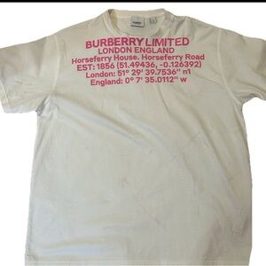Burberry Pink & White Location Tshirt